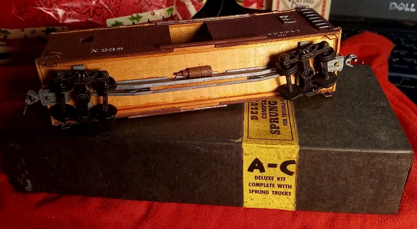 A-C Model Supply MW Car Brown Boxcar HO Models Wood Metal Tuff Flex Sprung X 238