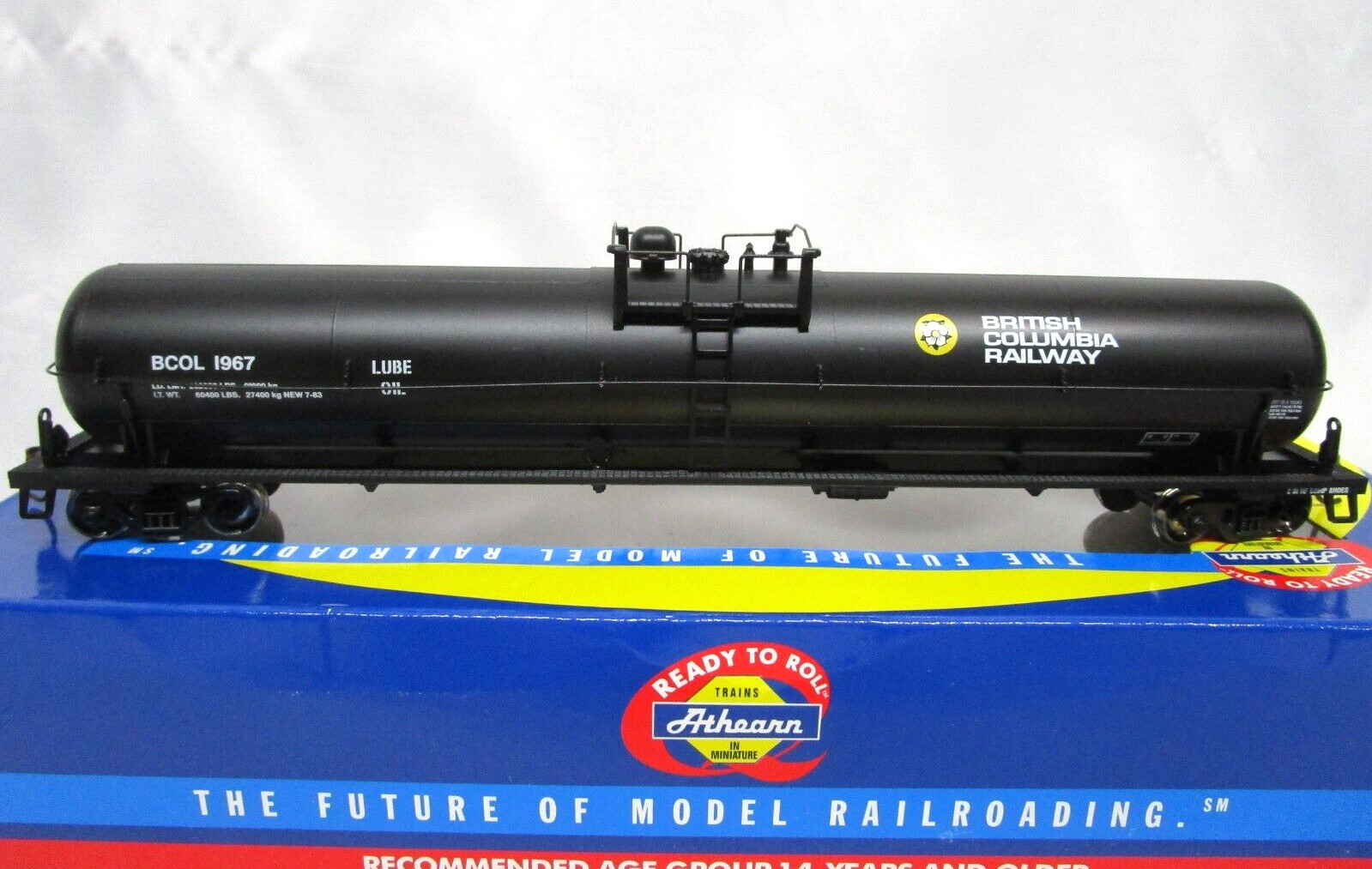 Athearn HO Scale BCOL British Columbia BC Rail 62′ Lube Tank Car #1967