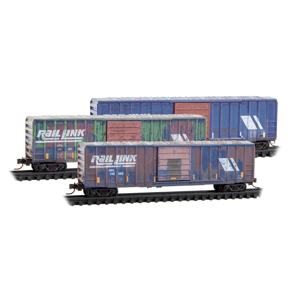 N MICRO TRAINS by Atlas 983 105 108MRL Montana R Link weathered 50′ Rib Side Box