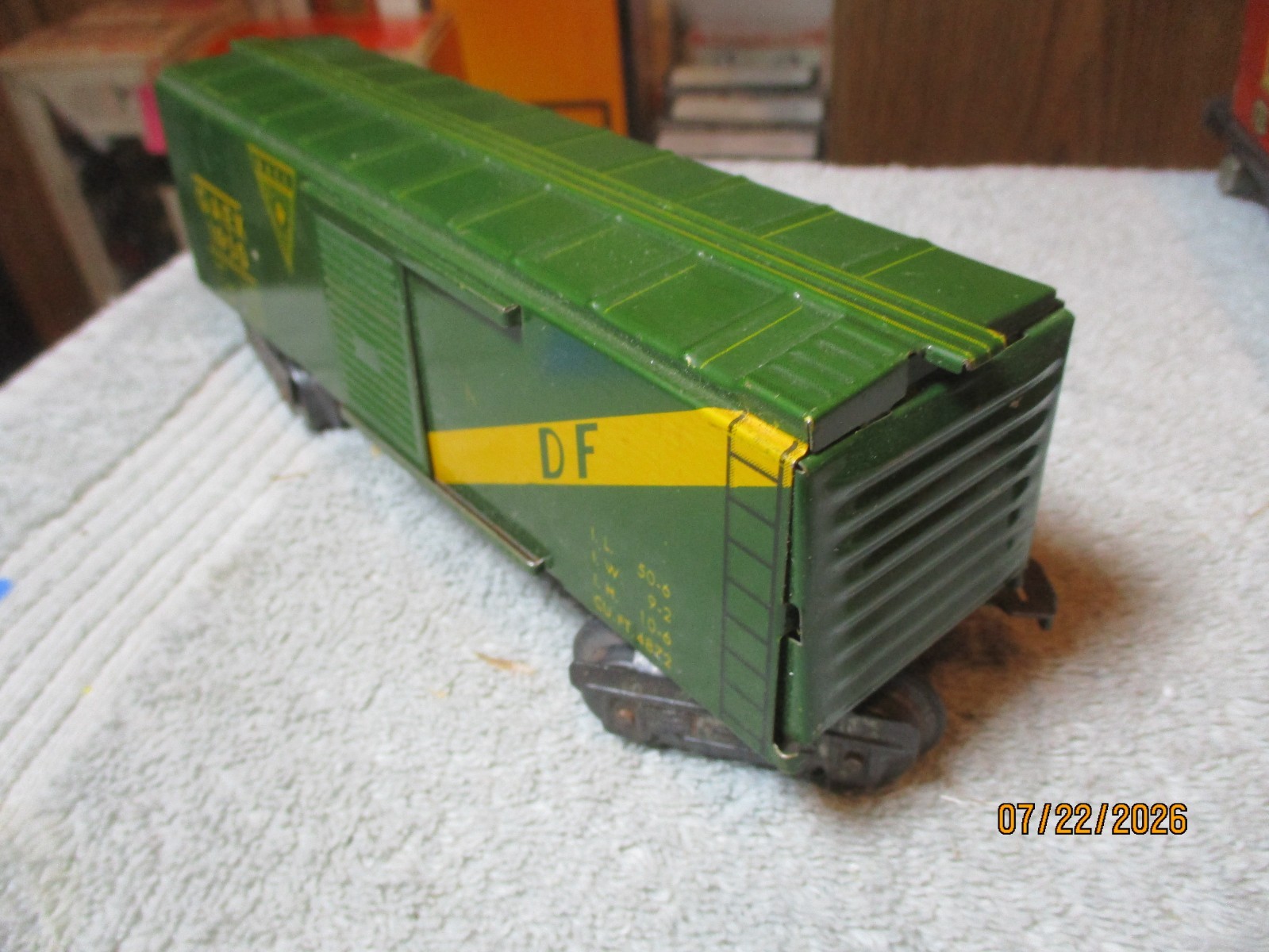 Vintage MARX No. 1950 GAEX BOX CAR Tin Lithograph O Gauge Ready to run