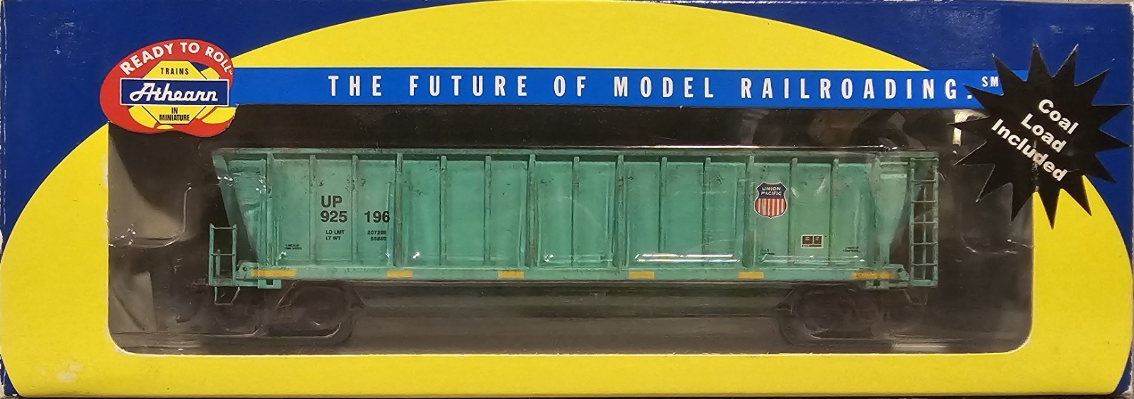 HTF CUSTOM Athearn RTR HO Scale Union Pacific (MoW) Bathtub Coal Gondola 94925