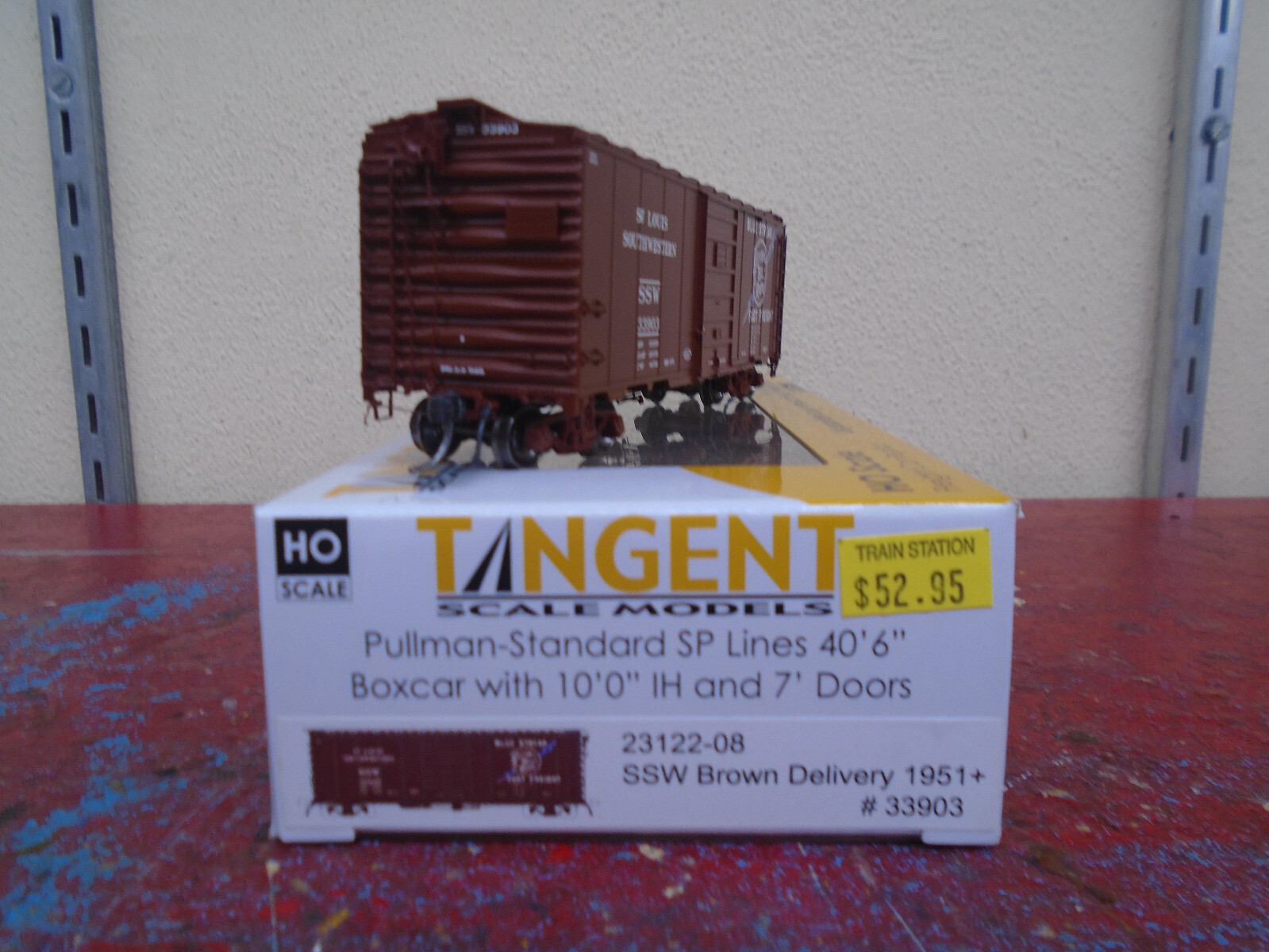 Tangent SSW Cotton Belt P-S SP Lines 40’6″ Boxcar 23122 HO Scale Blue Streak