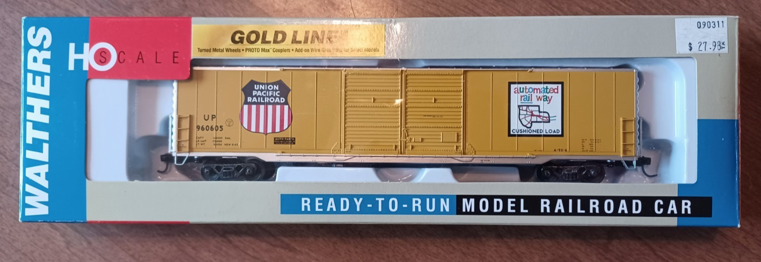 WALTHERS-HO-READY TO RUN- GOLDLINE- PULLMAN STANDARD 60’AUTO BOX CAR- UP#960605