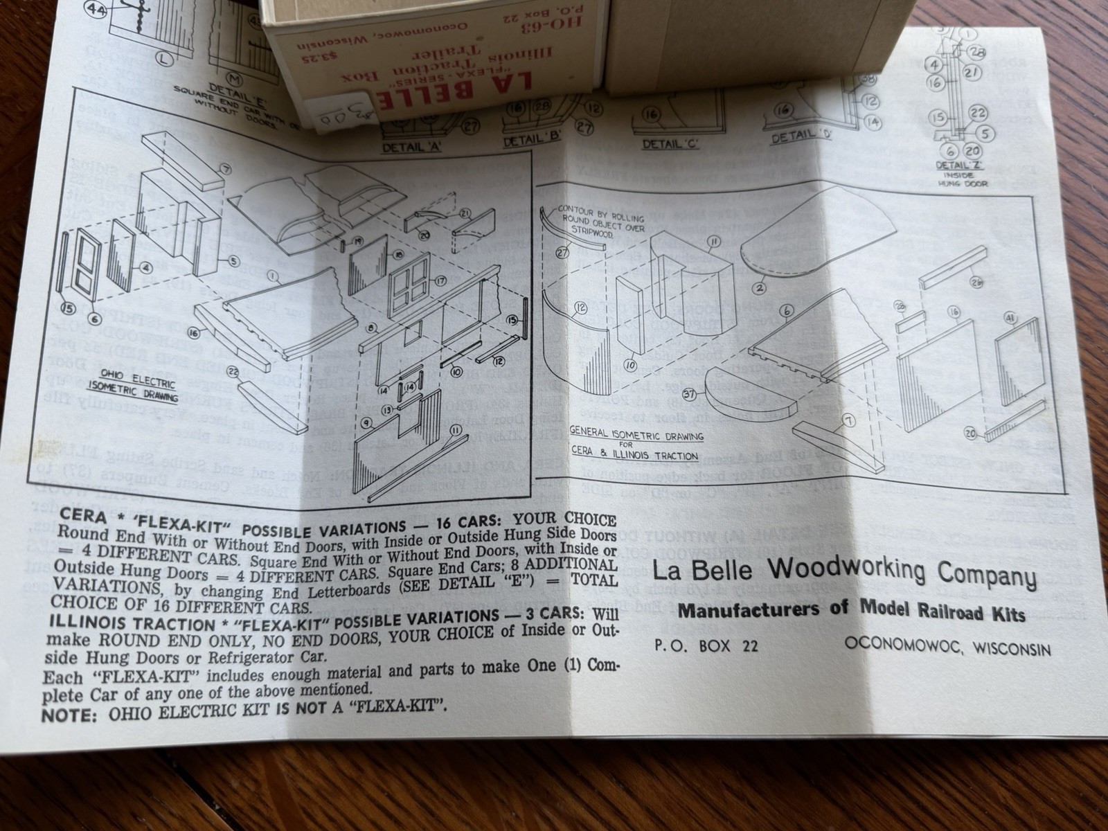 La Belle Illinois Traction Box Trailer Kit HO-63, HO Scale
