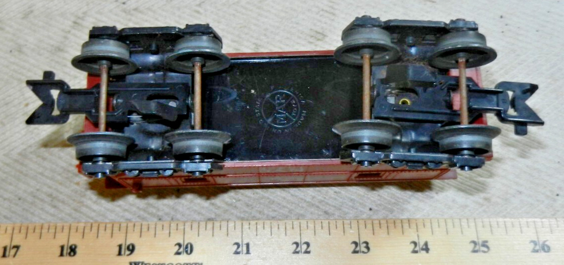 Marx 18326 New York Central Tuscan Red Caboose 8 Diecast Wheel Type F Trucks TAP