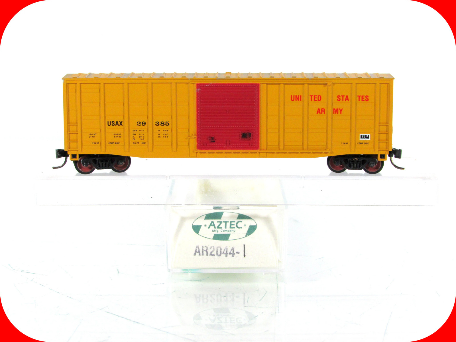 N Scale *UNITED STATES ARMY* 50′ Box Car #29385 – AZTEC AR2044, MTL Cplrs *RARE