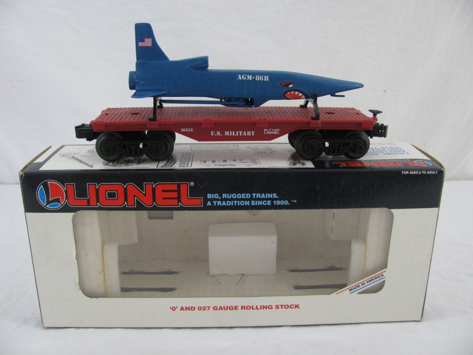 Lionel Trains O Gauge U.S. Military Flat Car w/ AGM-86B Cruise Missile #6-16352