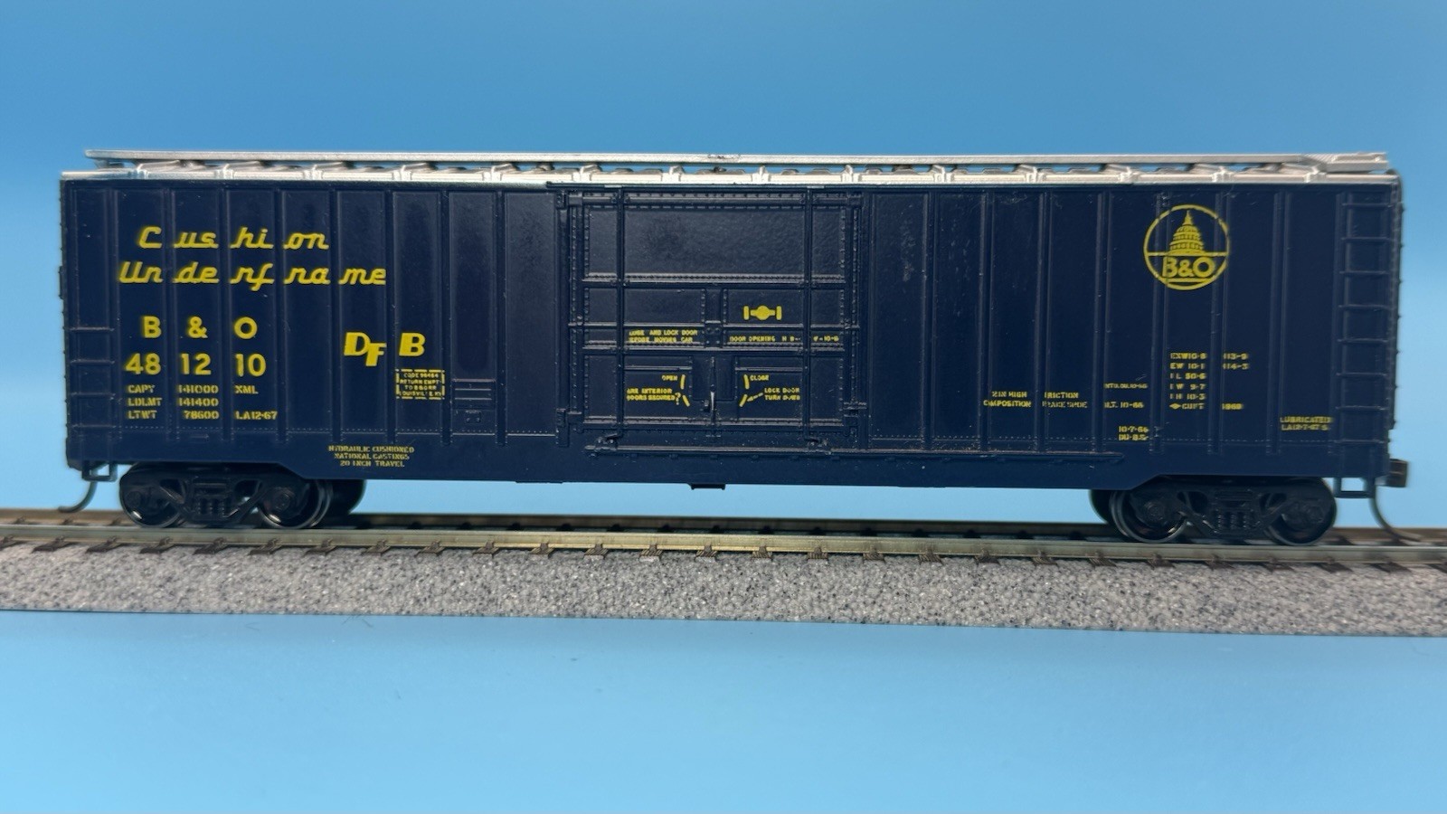 HO Athearn Blue Box B&O 50’ Cushioned Box Car Kadee Couplers Metal Wheels
