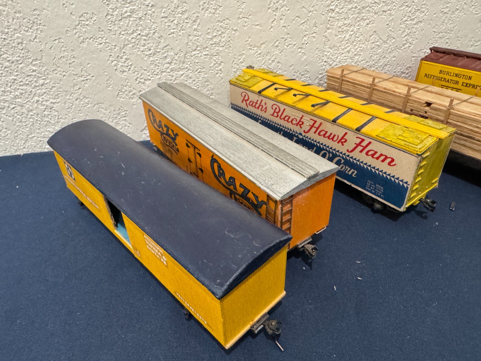 Large Lot of HO Scale Train Cars/Decor (Hand Made?)