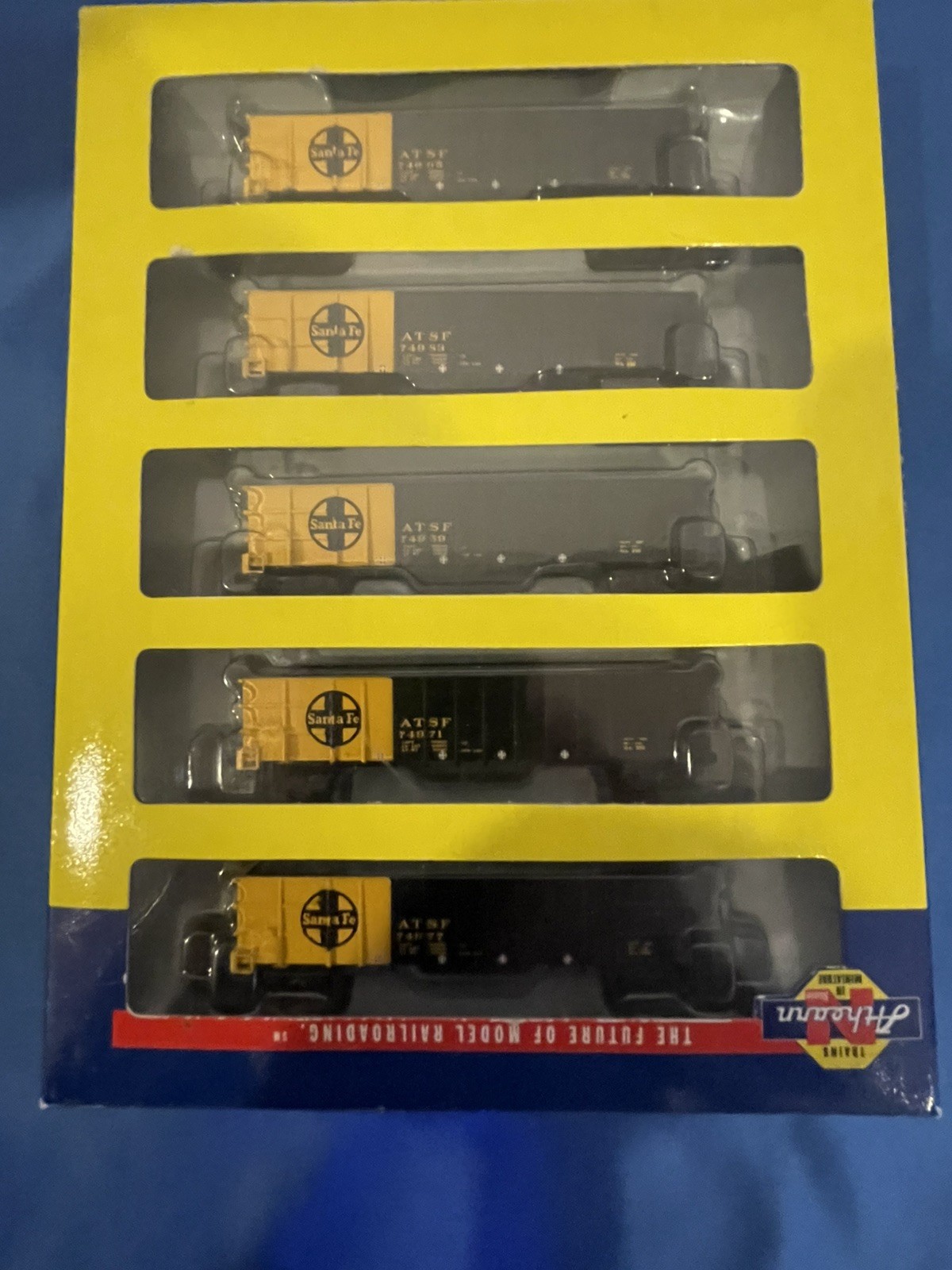 Athearn 11709 N Scale Set of 5 Santa Fe 50’ High Side Coal Gondolas