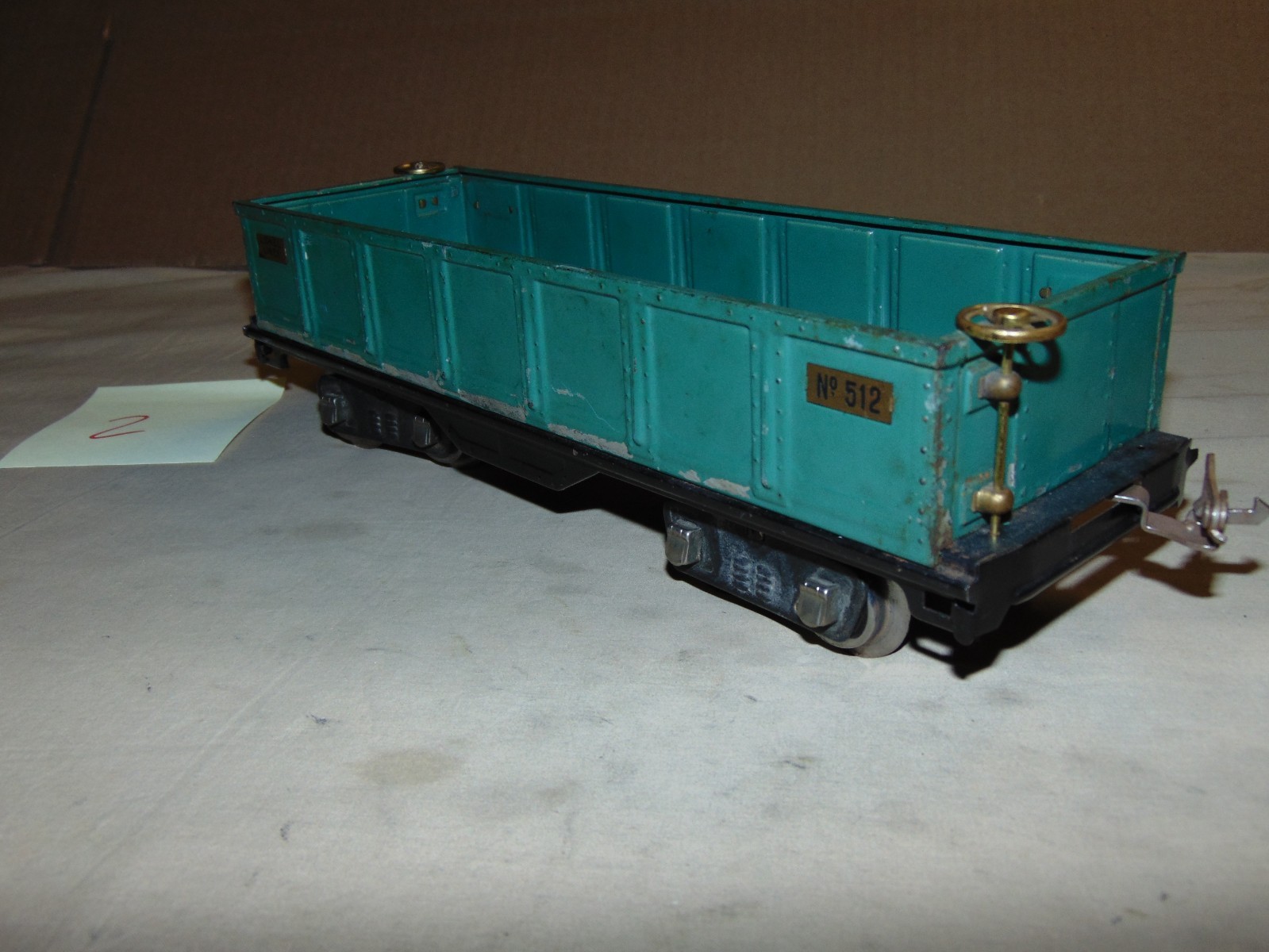 LIONEL STANDARD GAUGE 512 GREEN & BLACK GONDOLA #2