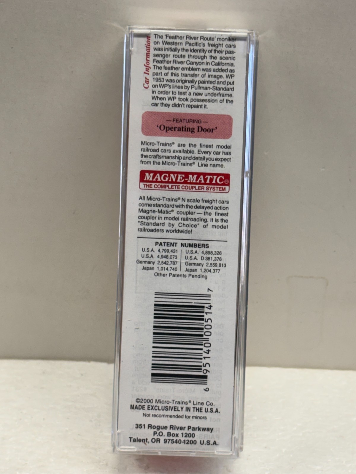 N Scale Micro Trains MTL 20506 Western Pacific WP 1953 Box Car