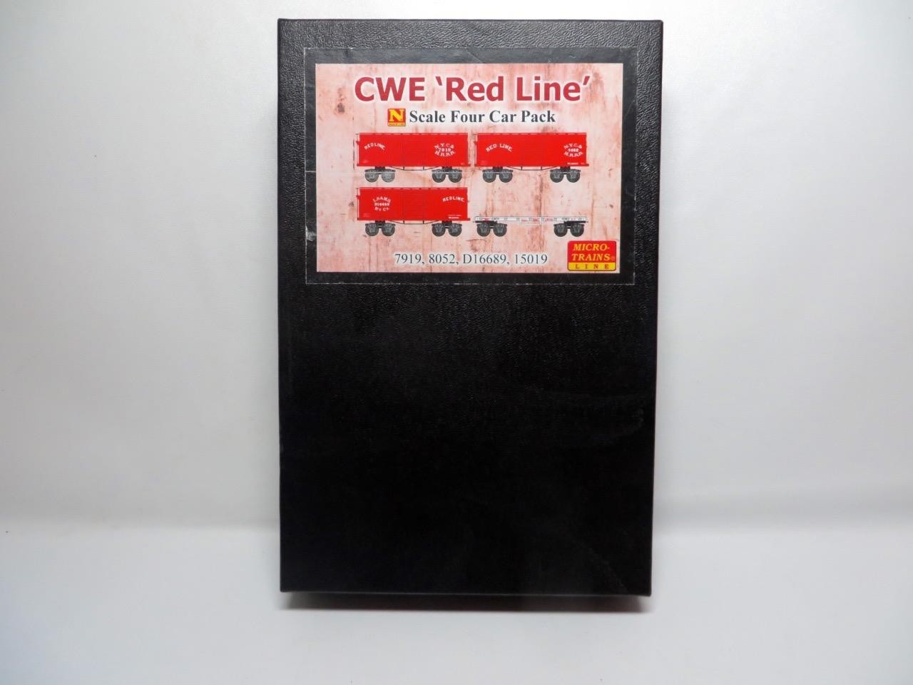 N Micro-Trains 993 01770 Civil War 26′ Box Cars CWE Red Line Runner 4-Pack NEW