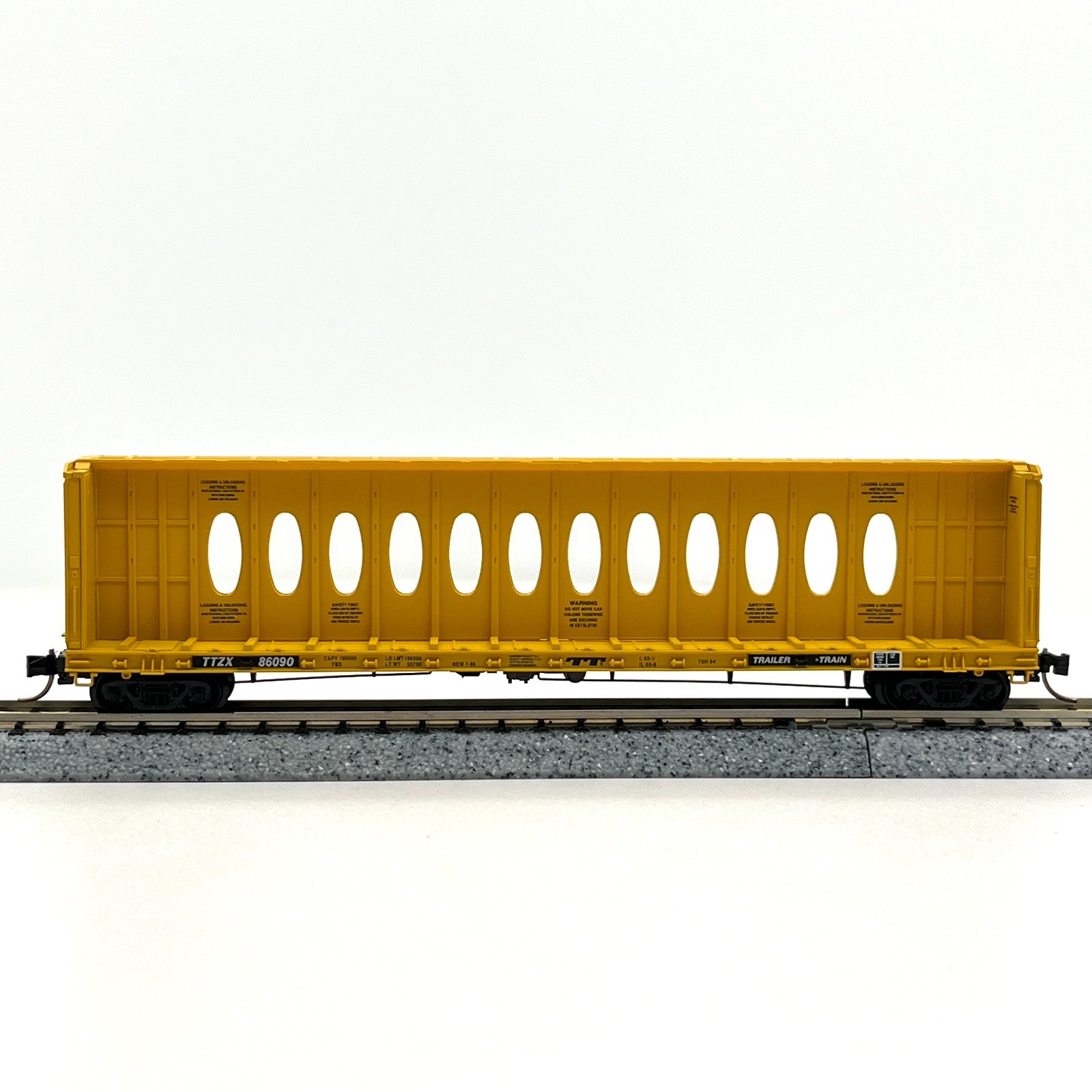 Micro-Trains N Scale 53020 Trailer Train Centerbeam Bulkhead Flat Car TTZX 86090
