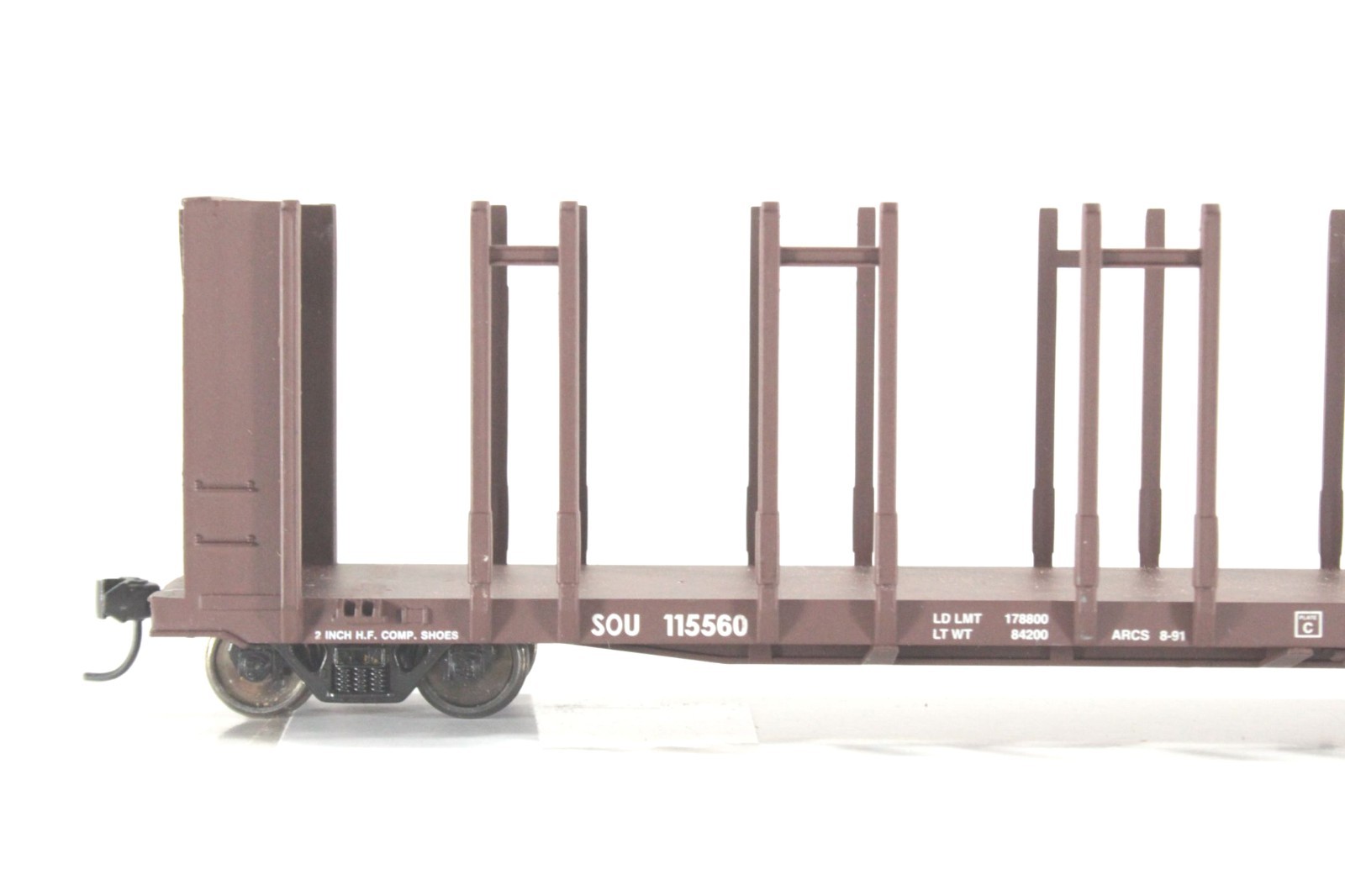 HO Walthers Southern Railway 60ft Pulpwood Rack #115560 Mtl Whls Kd Minus 2 Step