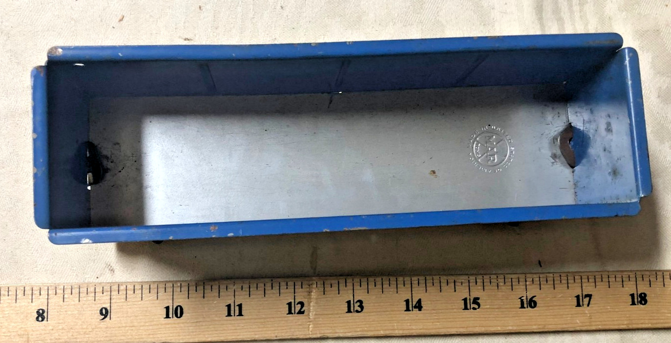 Marx Blue 2785 Pennsy Floortoy Train Gondola Steel Silver Base Wooden Wheels