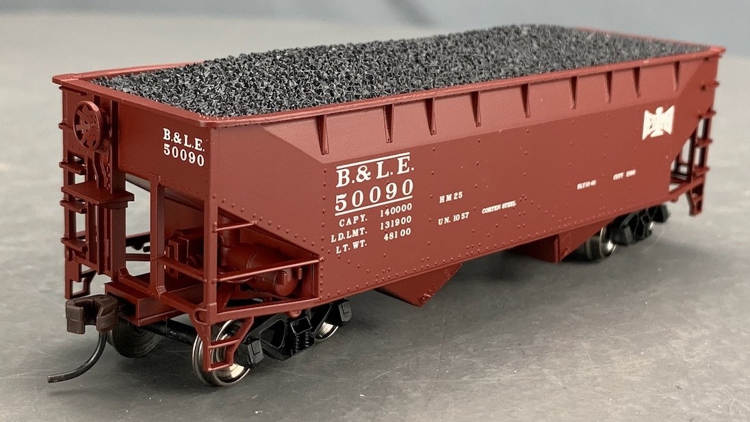 HO Atlas Trainman 2-Bay Offset Hopper Flat End B&LE #50090 NIB! HO8419