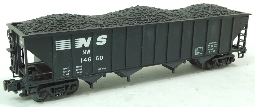 Used MTH 20-97428 NS 4-Bay Hopper Car w/Coal Load & Box