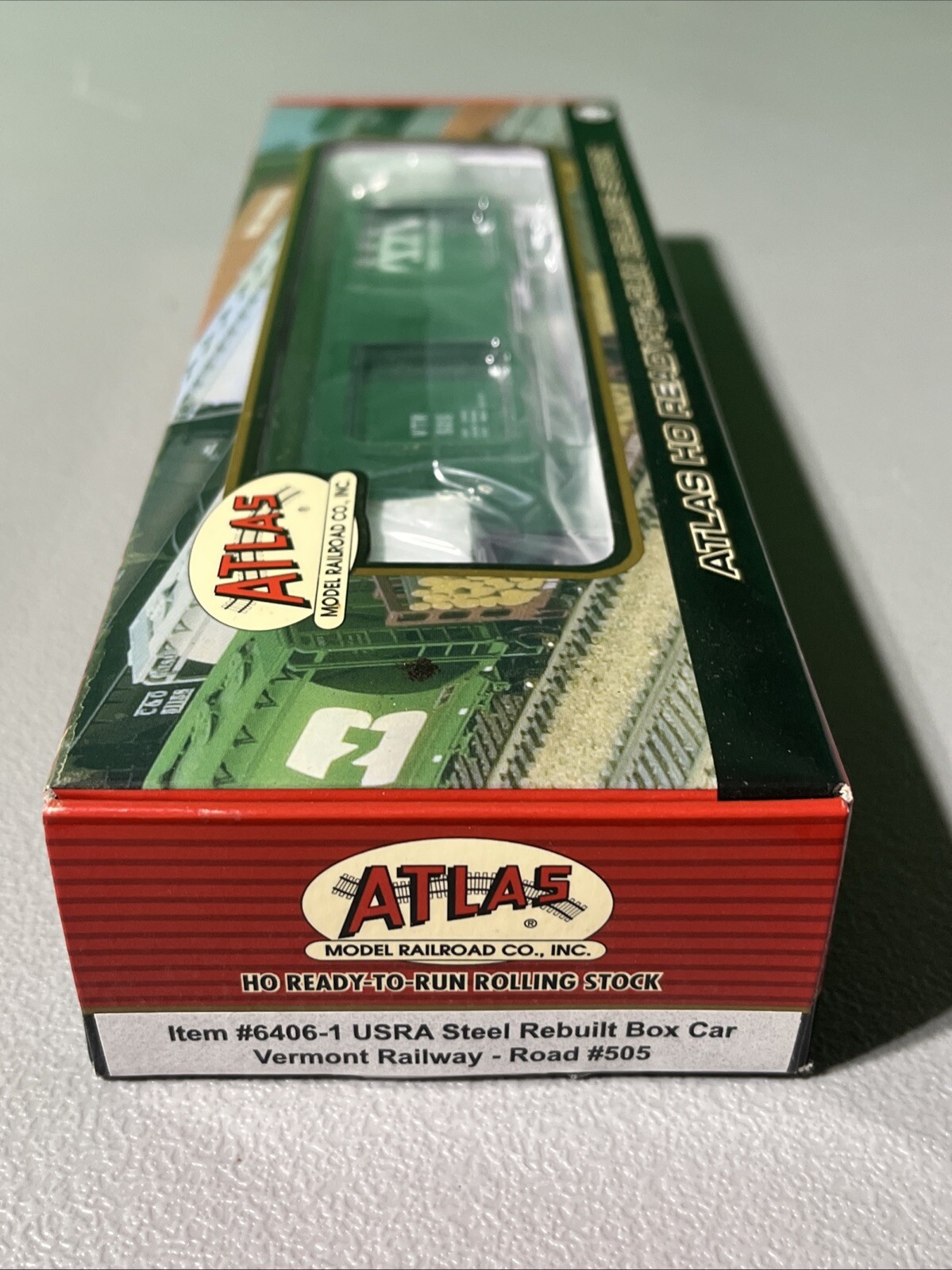 Atlas ~ HO ~ 6406-01 ~ USRA Steel Rebuilt Box Car ~ Vermont Railway- Road ~ #505