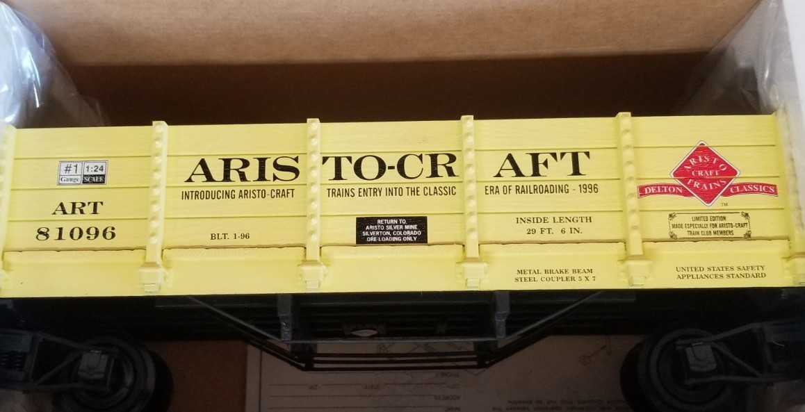 LIMITED EDITION CLUB CAR 1996 Wood Gondola, Aristocraft. #81096 NOS! NEW!