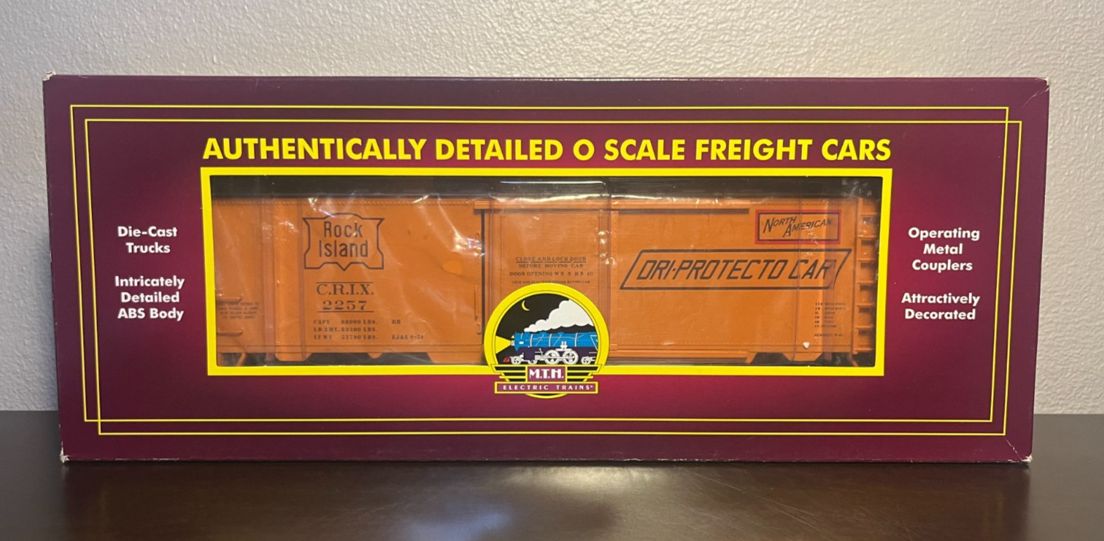 MTH O Gauge 20-94481 Rock Island Orange Reefer Dri-Protecto Car CRIX #2257 NEW