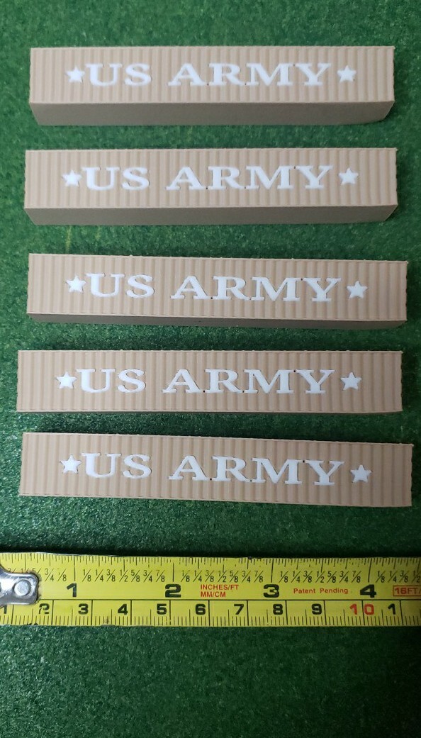 1/160 N Scale 5 Pack 53ft Shipping Containers US ARMY MILITARY FREE SHIPPING