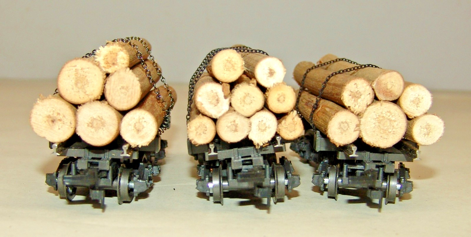 AHM RIVAROSSI HO 3 LOG BUGGIES CARS (L87)