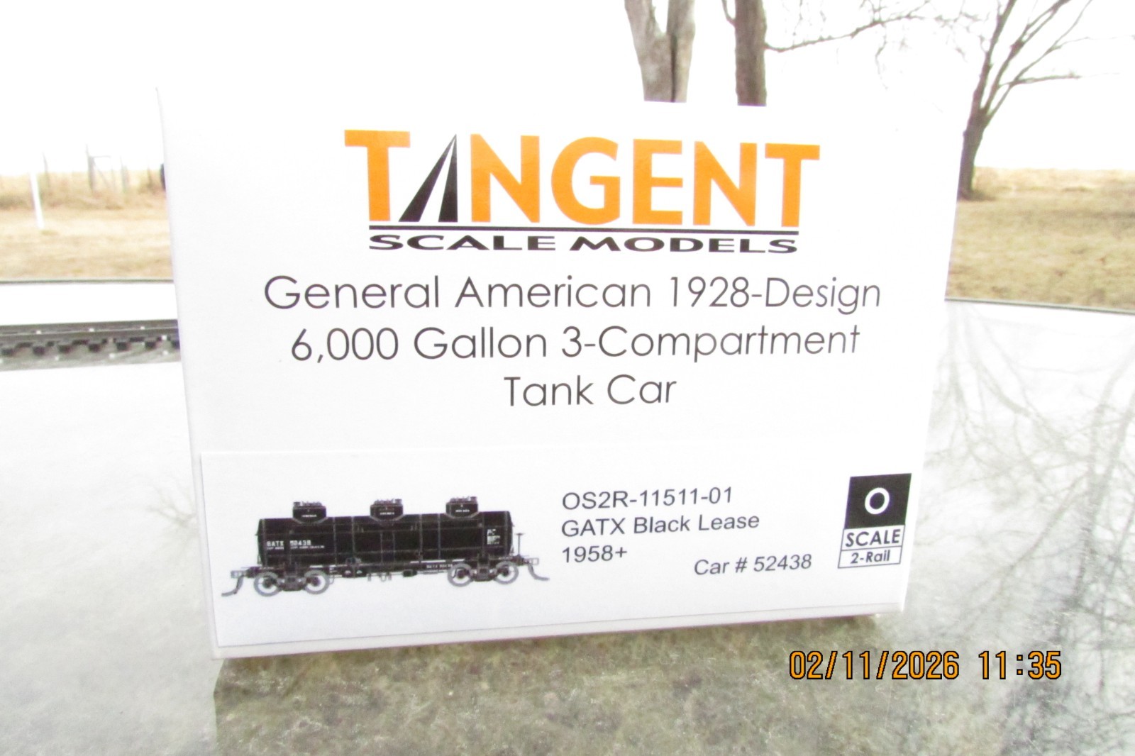 TANK CAR TANGENT SCALE MODELS GENERAL AMERICAN ’28 DESIGN 6,000GAL 3DOME BRASS O