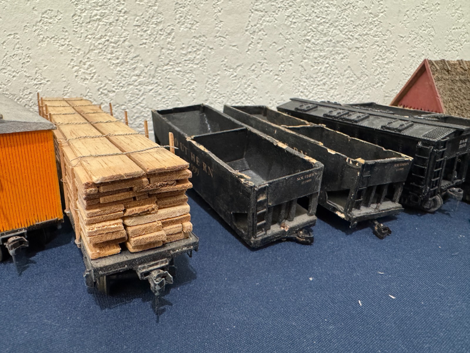 Large Lot of HO Scale Train Cars/Decor (Hand Made?)