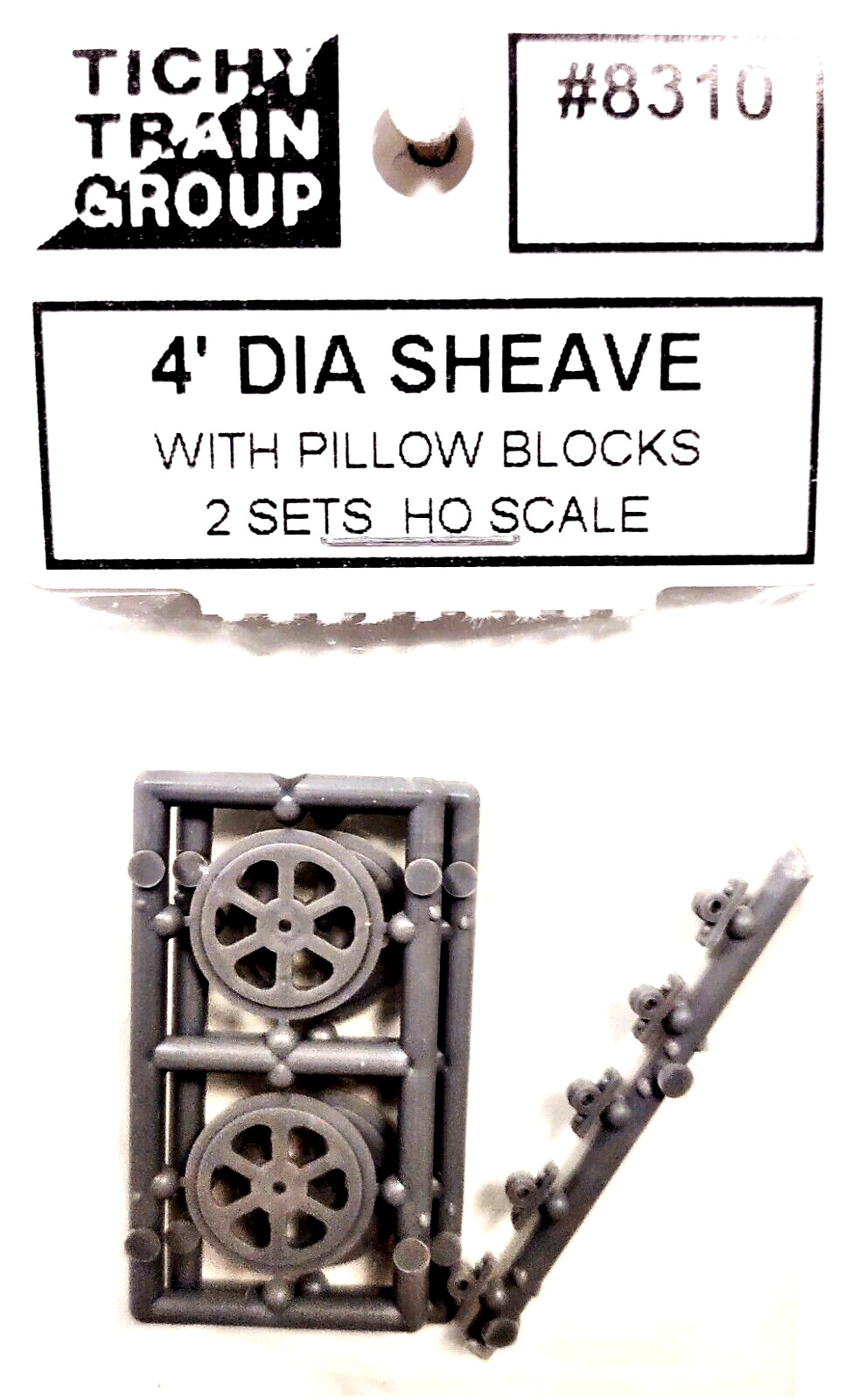 HO Scale Tichy Train 8310 4′ Diameter Sheave-Pillow Blocks