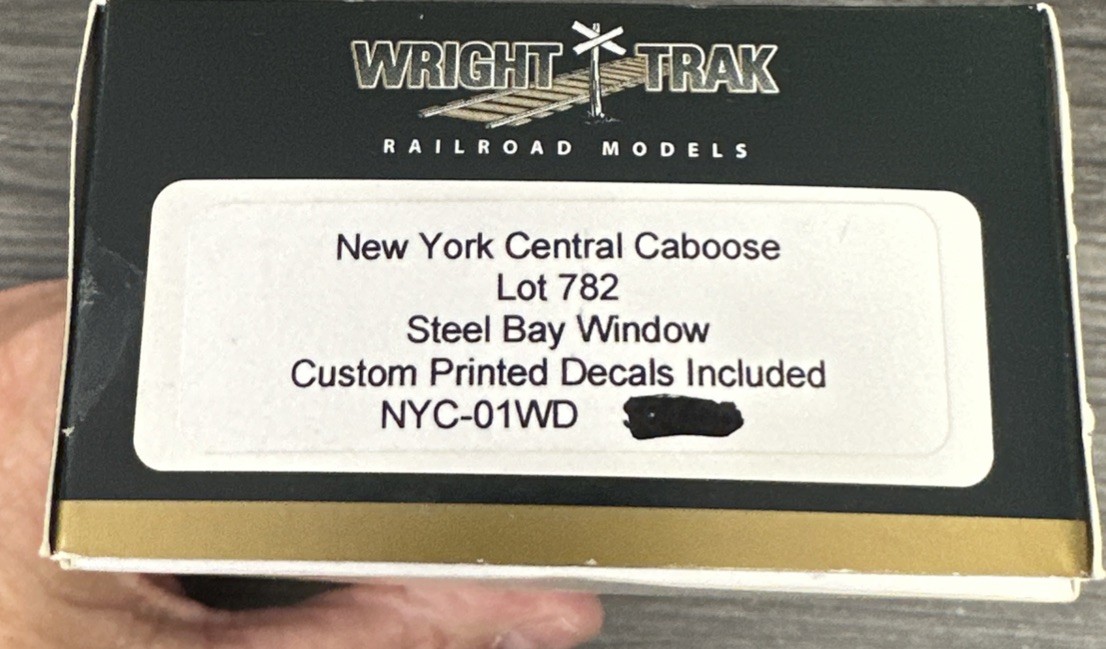 Wright Trak HO Kit #NYC-01WD Steel Bay Window Caboose New York Central Lot 782