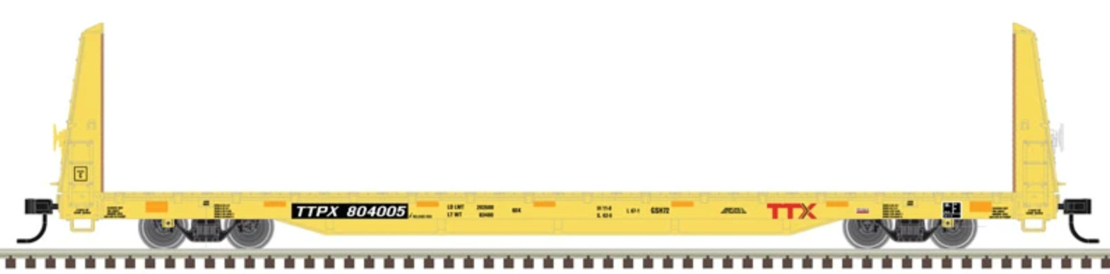 Atlas Trainman HO Scale TTX TTPX #804739 Bulkhead Flat Car 20-006-452