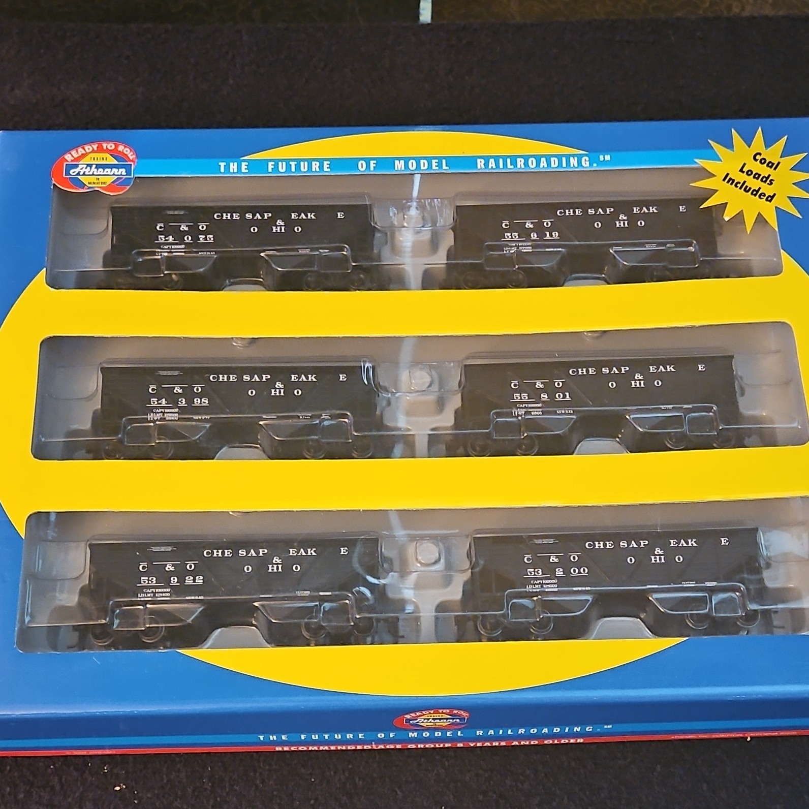 Athearn HO Chesapeake & Ohio Hopper Car 6-Pack Black RTR Analog DC MPN 1243