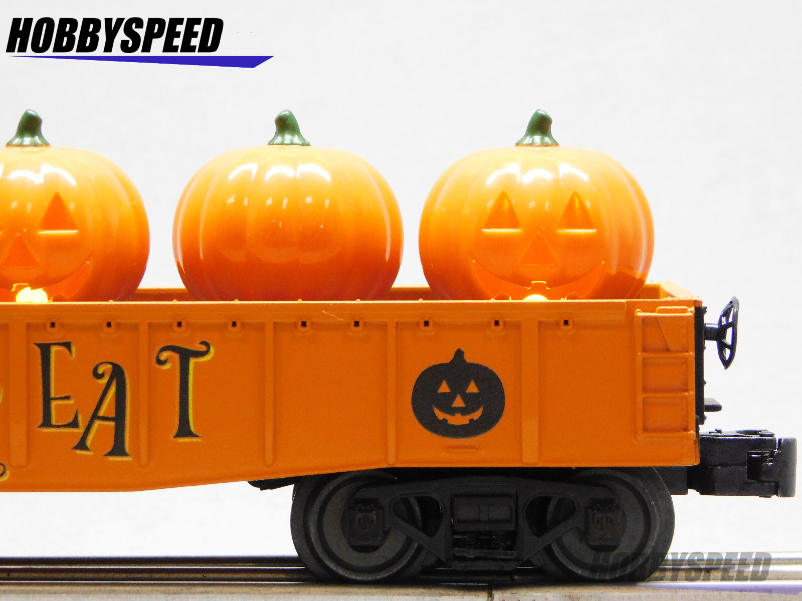 MTH RAILKING HALLOWEEN GONDOLA CAR W/FLICKERING JACK O LANTERNS 30-72244 NEW