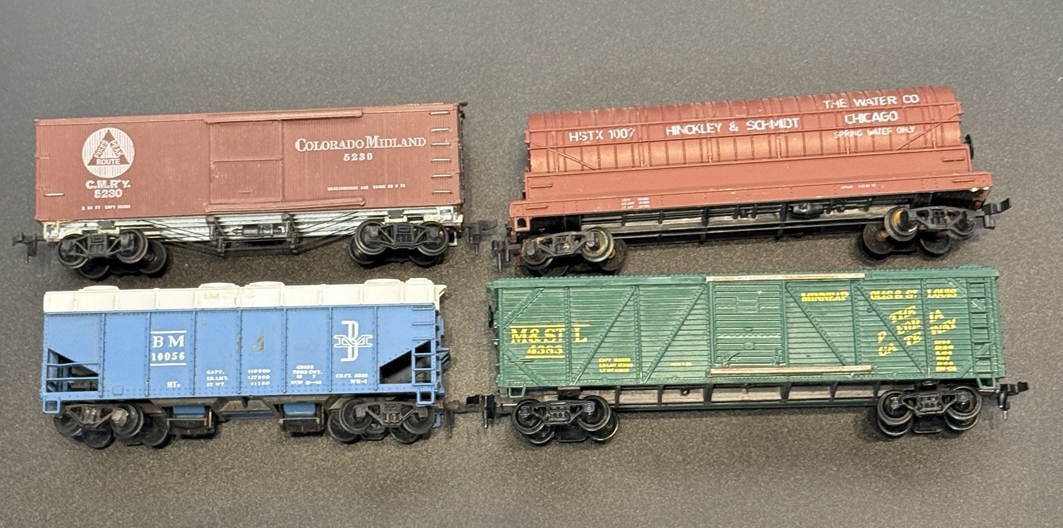Lot Of 4 – VINTAGE Freight Tanker Hopper BOX CARS Colorado Stl Hinckley Water