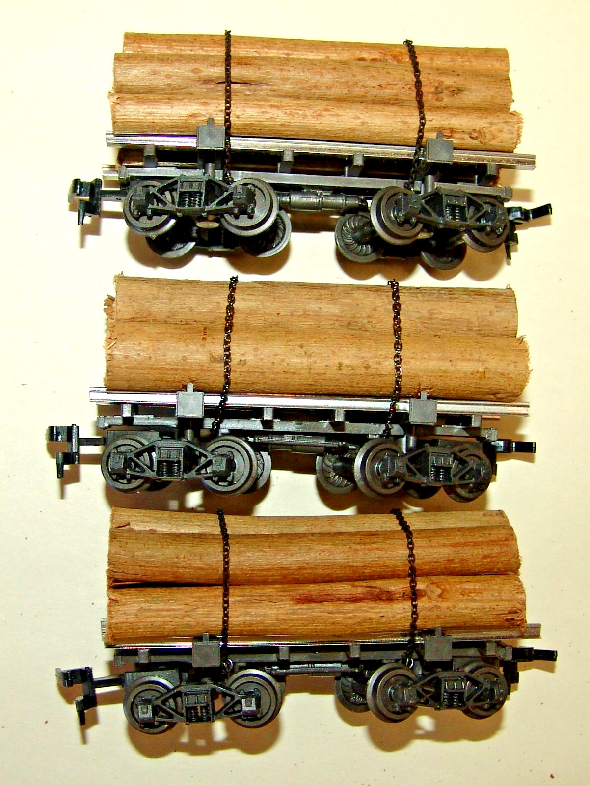 AHM RIVAROSSI HO 3 LOG BUGGIES CARS (L87)