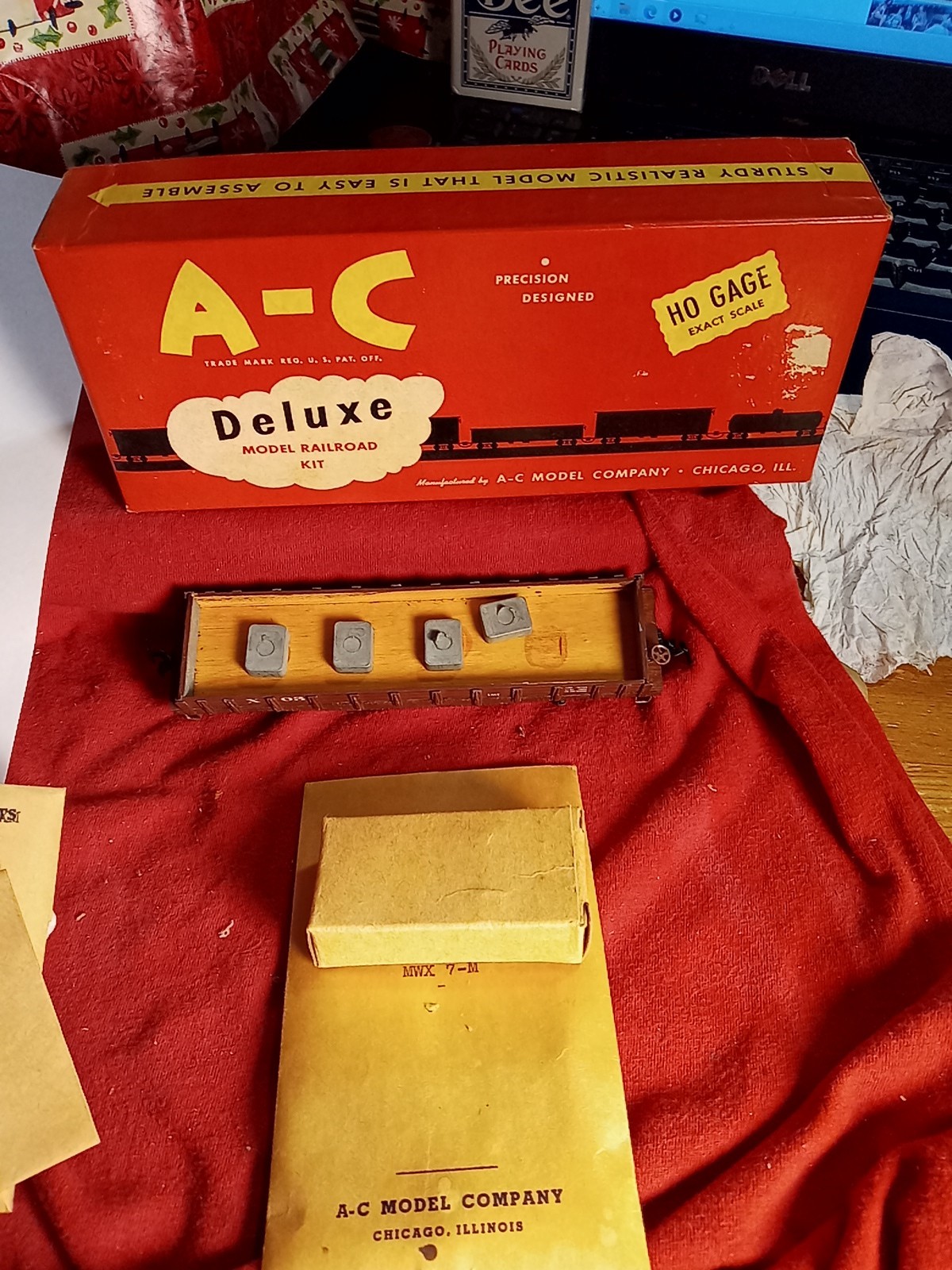 A-C Model Work Train Gondola Brown Chi HO Models Wood Metal Tuff Flex Sprung X03
