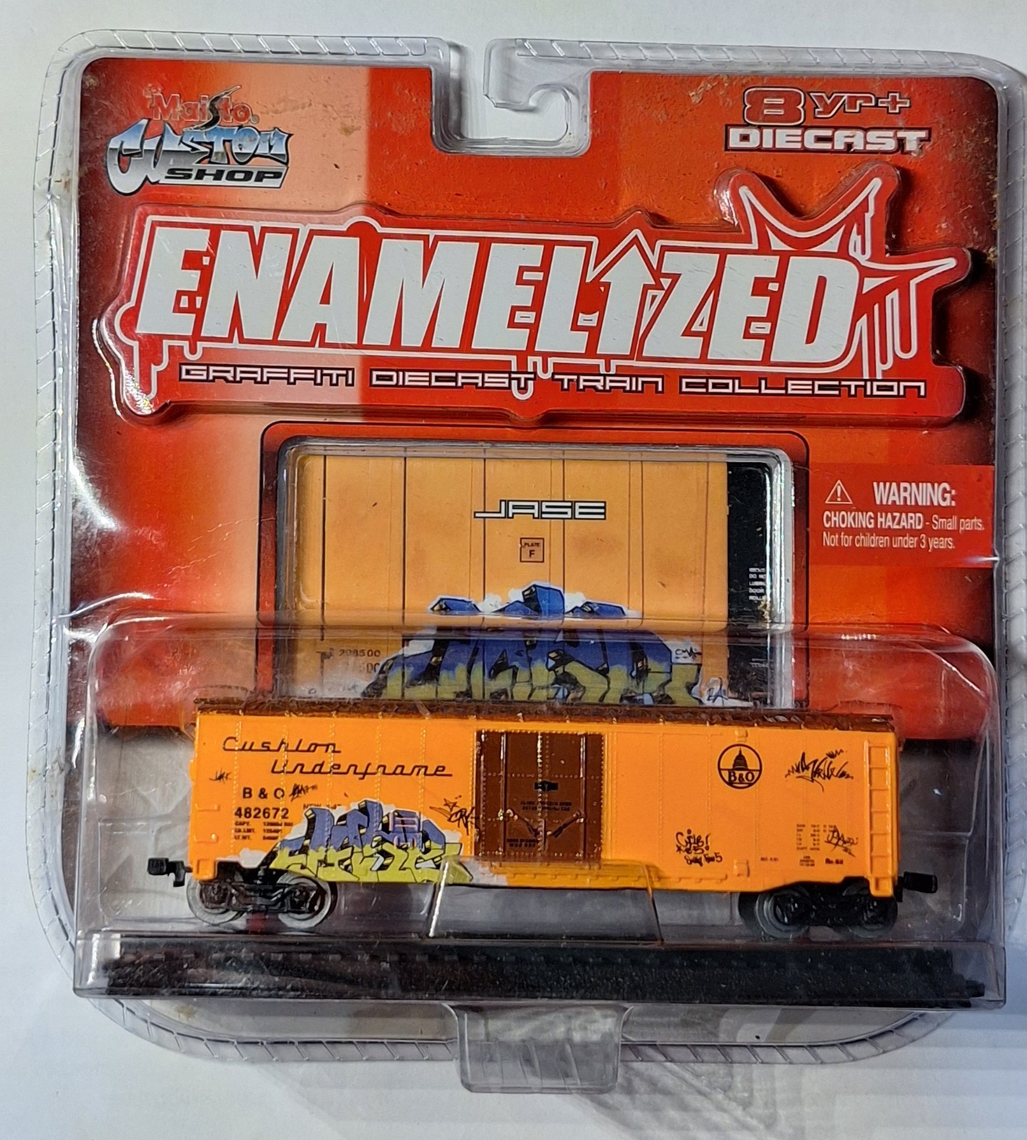 Maisto HO Gauge B&O Graffiti Diecast Box Car Orange JASE #15019 (2/2)