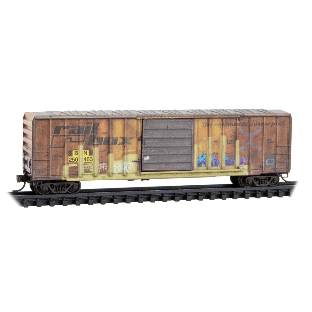 N MICRO TRAINS by Atlas 025 144 019 BN ex-Railbox weathered 50′ Rib Side Box