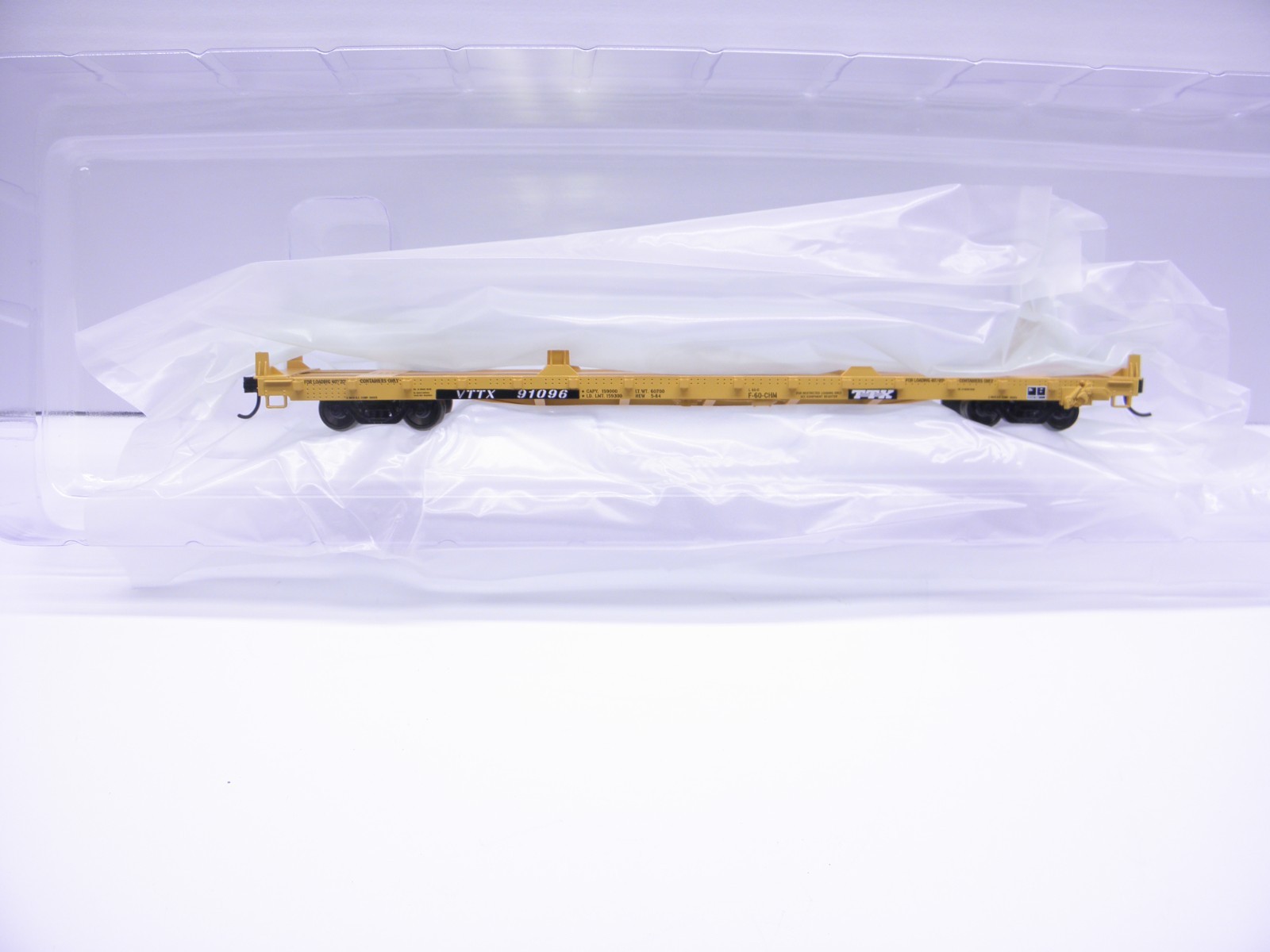 WALTHERS 60′ PULLMAN STANDARD FLATCAR TRALER TRAIN -VTTX #91096 -HO SCALE