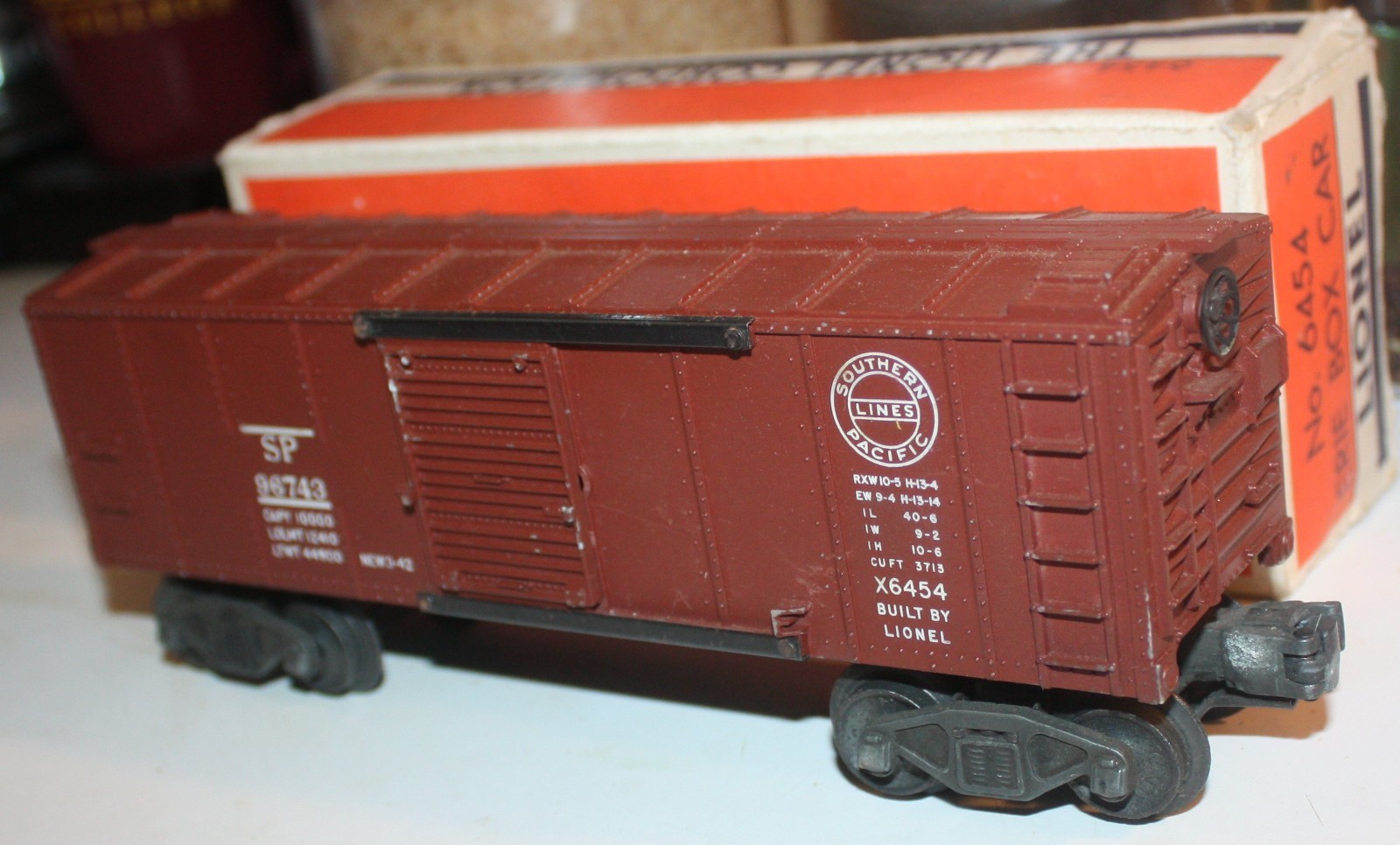 Vintage Lionel Postwar 6454 Southern Pacific SP 96743 Boxcar Brown O 027 Gauge