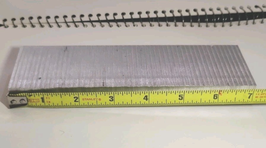 O-Scale Flatcar Load for Lionel-type Trains – Aluminum Bar: 7″x2″x0.6″ ~1 lb