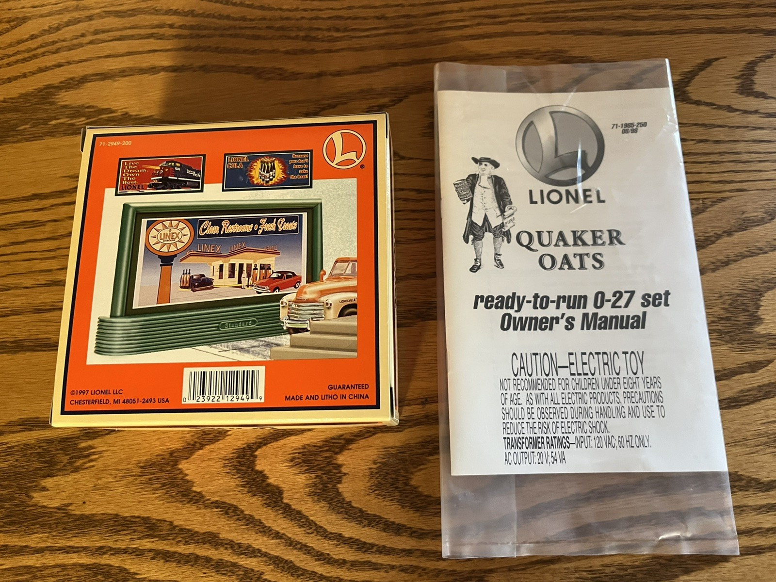 Lionel 6-11985 Train Set Quaker Oats 1998 – NEW IN BOX certificate of ownership