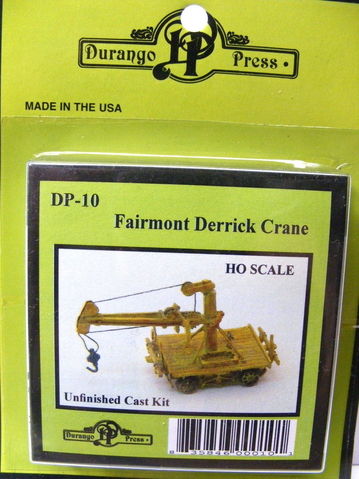 Durango Press #DP-10 HO Vintage Fairmont Crane Car Kit