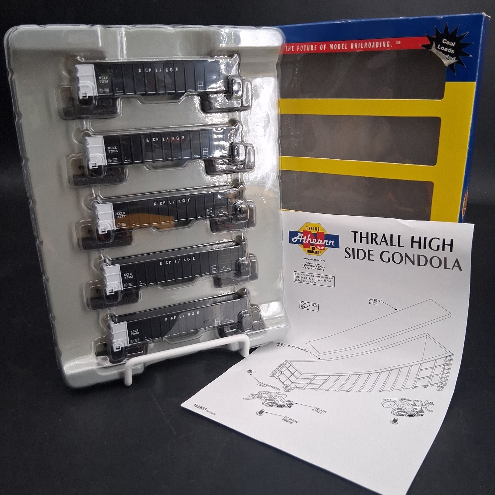 Athearn N 11747 Kansas City Power & Light 50′ Thrall High Side Gondolas 5 Pack