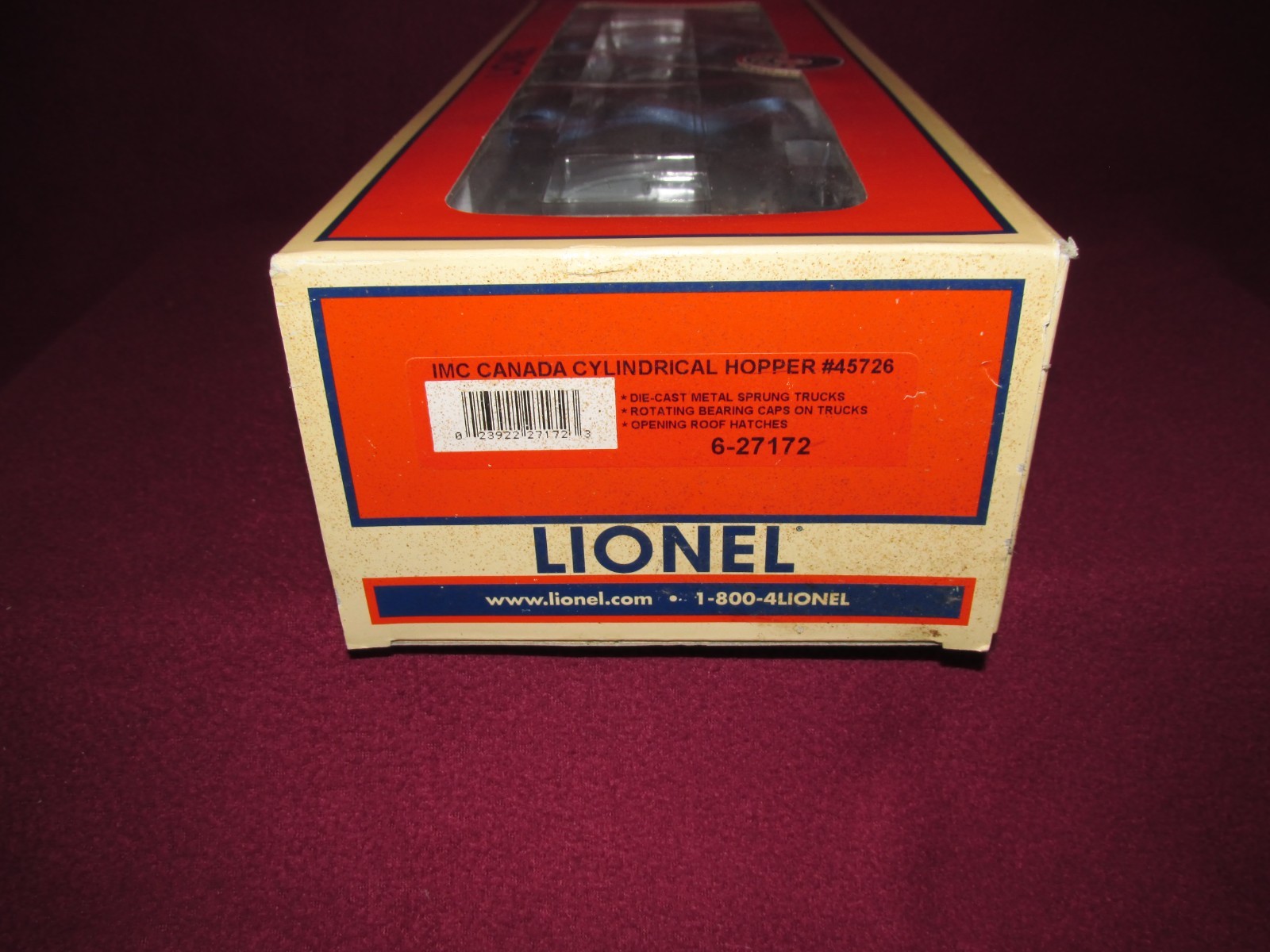 NEW, LIONEL 6-27172 IMC CANADA 3 BAY CYLINDRICAL HOPPER #45726, O