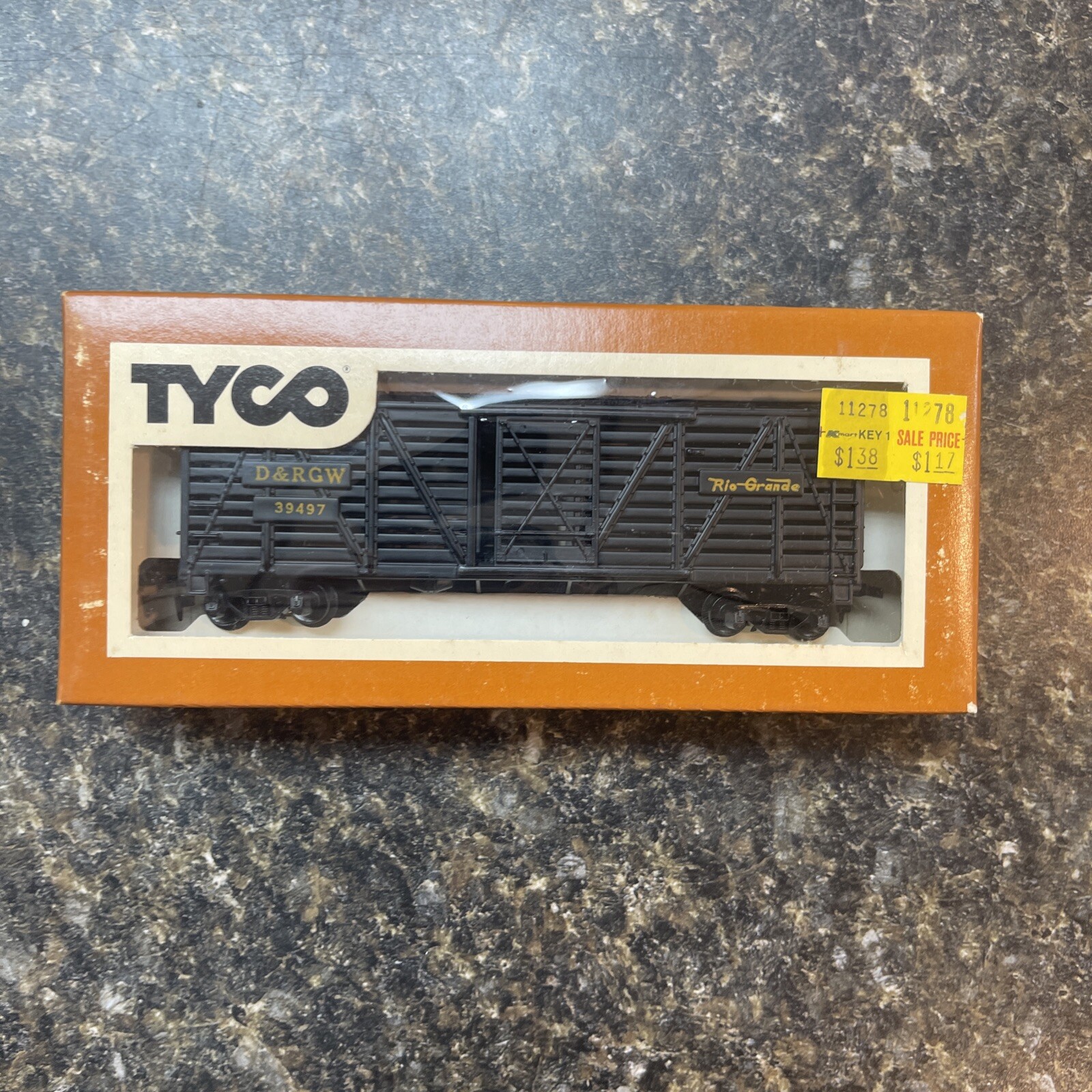 Vtg TYCO HO Scale Model Railroad Train D & RGW Stock Cattle Car in Box