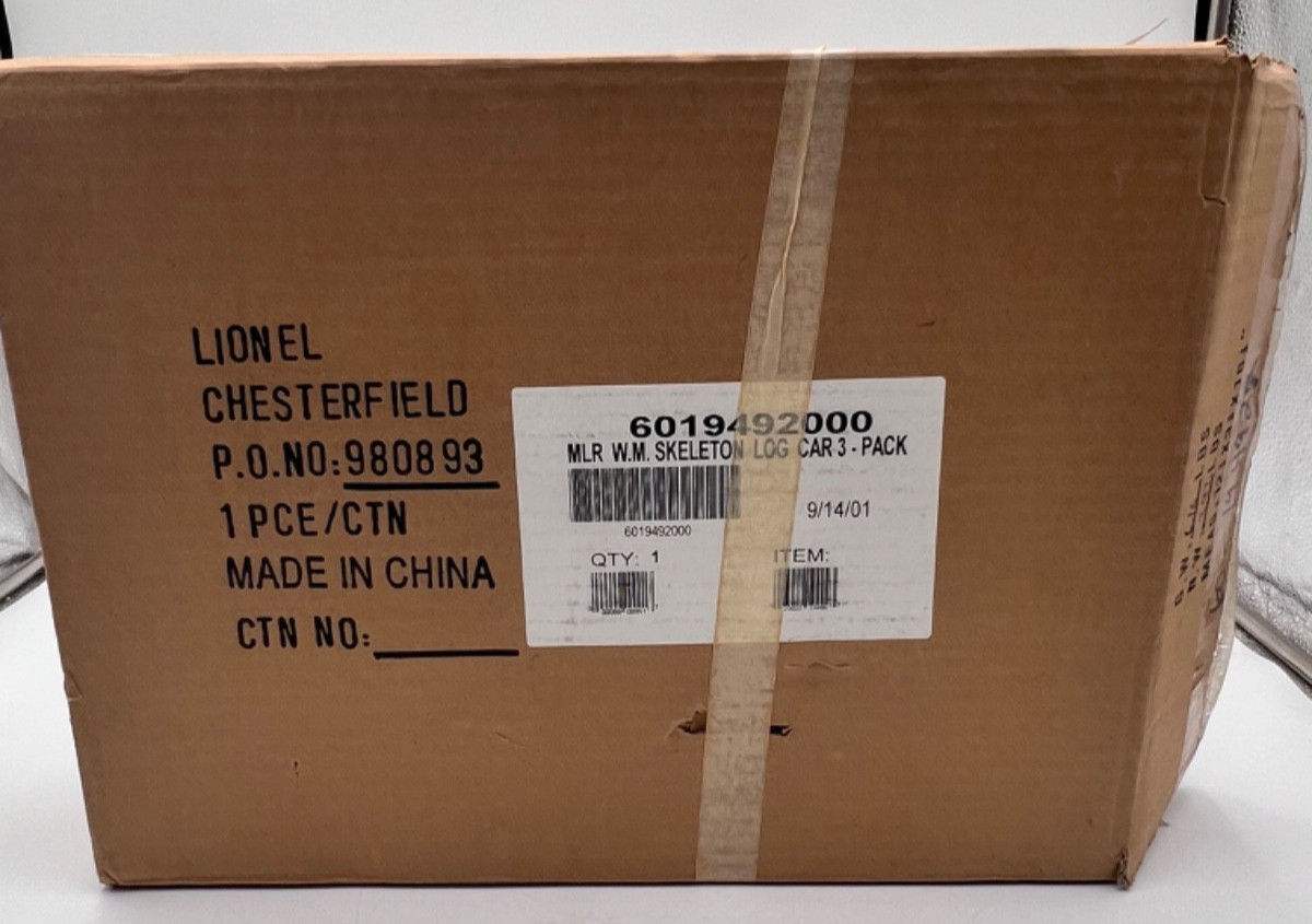 Lionel 6-19492 Western Maryland Skeleton Log Car 3-Pack O Gauge New in Box