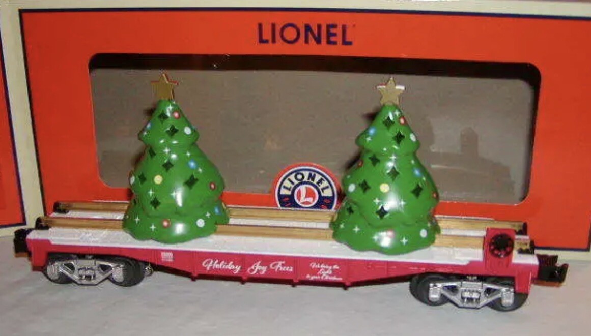 LIONEL CHRISTMAS BLINKING LIGHTS TREE FLATCAR O GAUGE TOY TRAIN LIGHTED 2128060