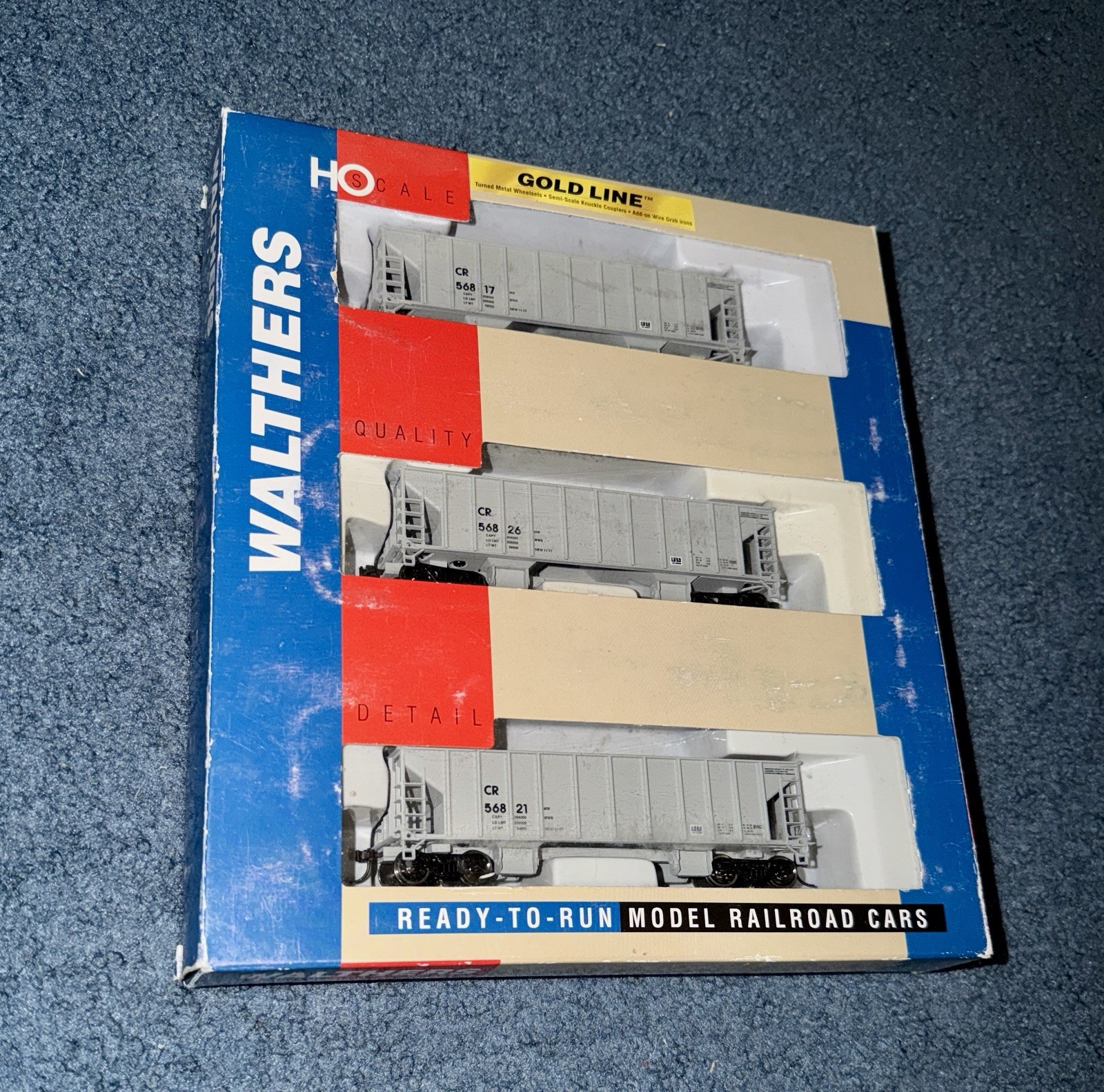 Walthers HO Gold Line Conrail Ballast Hopper 3 Pack / #932-34224